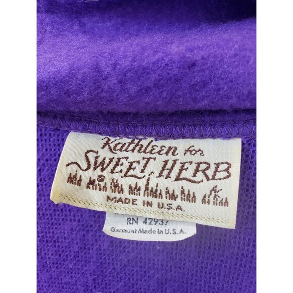 Vintage Kathleen For Sweet Herb Cape Top One Size Purple Hook & Eye Front - Picture 3 of 14